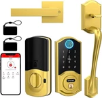Smonet Smart Front Door Lock Set With Handle Fingerprint Keyless Keypad Deadbolt. Fixed Price $159.99.