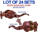 Wholesale Lot - Door Lock Sets Handle Knob Entry Passage Privacy Antique Copper. Fixed Price $414.66.