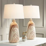 360 Lighting Carlton 28" Faux Marble Lamps Set Of With Smart Sockets. Fixed Price $235.98.