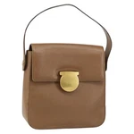 Salvatore Ferragamo Hand Bag Leather Brown Gold Auth 158722. Fixed Price $160.00.