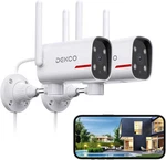 Outdoor Security Camera - Dekco 2K Pan Rotating 180 Wired Assorted Sizes. Fixed Price $77.99.