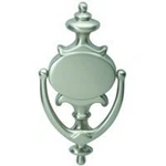 Schlage SC2-3107-619 Door Knocker, Solid Brass, Satin Nickel, 5 Mounting Hole. Fixed Price $53.77.