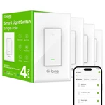 Ghome Smart Switches For Lights, Wifi Works 4PACK, White. Fixed Price $61.53.