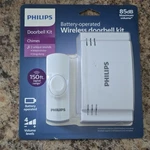 Philips DES1120W/27 Wireless Battery Doorbell Kit, Volume Control, White. Fixed Price $17.74.