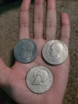 Rare 1776-1976 Eisenhower Liberty Bell Moon One Dollar Coins. Fixed Price $60.00.