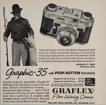 1956 Print Ad Graflex Graphic 35 Cameras Fisherman With Huge Rochester,ny. Fixed Price $16.44.