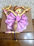 Bartolucci Wooden Door Knocker Pink Ballerina Italian Collectible New Box. Fixed Price $41.00.