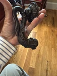 Vintage French Cast Iron Swan Neck Door Knocker, 6 3/4 H, 1/2 W, D.. Fixed Price $275.00.