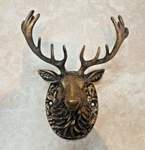Country Cabin Outdoor Large Entry Knocker Antique Brass Solid. Fixed Price $117.00.