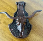 Cast Iron Door Knocker Texas Longhorn Steer Skull 7" Rustic Wall Decor. Fixed Price $29.99.