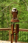 Wooden Handmade Standing Owl Bamboo Wind Chime Bird Hoot Patio Garden Outdoor. Fixed Price $49.49.