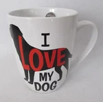 Petrageous Love My Dog Stoneware Mug Cup 24OZ 4"W X 5"T White. Fixed Price $15.00.