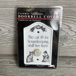 Figi Cat Ceramic Illuminated Doorbell Cover 1999 And Housekeeping Live Here. Fixed Price $10.99.