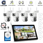 Cctv System Security Camera Spotlight Siren Alarm 2-WAY Audio For 24/7 Recording. Fixed Price $293.43.
