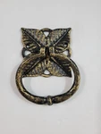 Cast Iron Door Knocker Antique Gold Bronze Finish Square Leaf Design 4". Fixed Price $49.98.