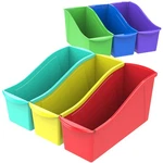 Storex Large Book Bin, Interlocking Plastic Organizer For 6-PACK, Assorted. Fixed Price $64.62.