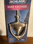 Schlage Door Knocker Solid Brass Model SC2-3125-619 Satin Nickel New. Fixed Price $11.97.