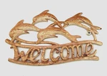 Dolphin Cast Iron Welcome Sign Wall Door Plaque White Rusted-look Beach House. Fixed Price $16.99.