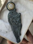 Vintage Black Cat Solid Brass Doorbell Plate Spi. Fixed Price $25.50.