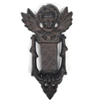 Cast Iron Door Knocker Ornate Angel Rustic Cherub 8" Three Hands Corp. Fixed Price $18.00.