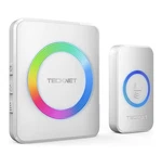 Tecknet Wireless Doorbell, Waterproof, 60 Chimes & 5 Volume Levels. Fixed Price $12.00.