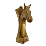 6" Antiqued Brass Horse Head Door Knocker - Reproduction. Fixed Price $32.95.