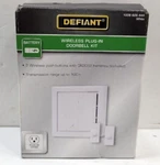 Defiant Wireless Plug-in Doorbell Kit W/ 2 Push Buttons- Tunes Use. Fixed Price $13.49.