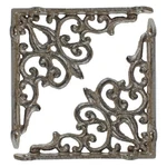 Cast Iron Fleur De Lis Vines Shelf Bracket Corner Brace Rustic Brown 5 1/2. Fixed Price $37.75.