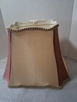Vintage Cloth Silk? Rectangle Lamp Shade Paneled Bell Triangular Pattern 8. Fixed Price $40.80.