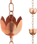 6.5FT Long For Universal Fit Copper Rain Chain Decorative Chimes & Cups Gutter. Fixed Price $72.28.