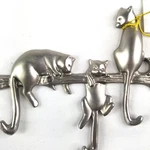 Whimsical Cat Key Wall Rack Wiskers Silvestri Silver Tone 99736. Fixed Price $15.00.