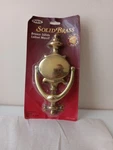 Solid Polished Brass Front Door Knocker Fancy Colonial 8-1/2" X 4" Ives. Fixed Price $15.00.