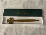 Vintage Hand Crafted Liffey Artifacts Ireland Brass Shamrock Letter Opener & Box. Fixed Price $20.00.