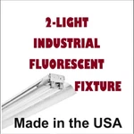 New 2-LIGHT Industrial Fluorescent Fixture Made Usa! Midwest F-222-40R. Fixed Price $79.95.