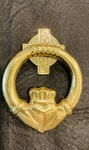 Vtg Brass Irish Claddagh Door Knocker Heart Hands Crown Motif 5.5 Inch. Fixed Price $33.00.