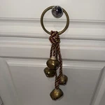 Vintage Christmas Jingle Brass Bells Door Knob Gold Burgandy Roping Holiday. Fixed Price $11.17.