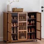 Vintage 4 Tier Spacious Shelves Shoe Storage Cabinet With 3 Magnetic Hollow Door. Fixed Price $109.91.