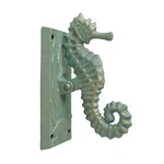 Cast Iron Seahorse Shell Door Knocker Nautical Beach House Decor Verdigris Green. Fixed Price $24.26.