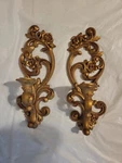 Vintage 1971 Homco #4118 Home Interior Ornate Plastic Gold Wall Sconce Set Of 2. Fixed Price $24.99.