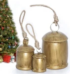 Rustic Metal Christmas Bells Set Of 3 Farmhouse Hanging Door Tree Decor. Fixed Price $6.73.