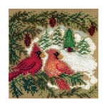 Cardinal Forest Beaded Counted Cross Stitch Kit 2010 Buttons Beads Winter MH1.... Fixed Price $29.89.