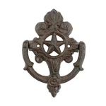 Cast Iron Fleur De Lis Star Door Knocker Scrolls Accent Rustic Victorian Style. Fixed Price $19.95.