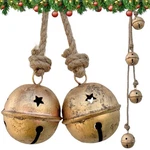 Christmas Sleigh Bells, Hanging Vintage Cowbell Brass Gold Rustic Harmo.... Fixed Price $31.67.