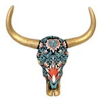 Bestgiftever Southwestern Bull Head Skull Wall Art With Floral Paint - Colorf.... Fixed Price $58.39.