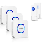 Wireless Doorbell, Coolqiya Chimes Kit With 3 Plugin Receivers And 2. Fixed Price $49.69.