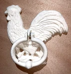 Cast Iron Rooser Doorknocker White In Color. Fixed Price $12.99.
