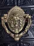 Vintage Brass Figure Door Knocker Art Nouveau Greek Mythological Face Ornate. Fixed Price $48.99.