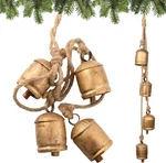 Christmas Bells - 4 Vintage Cluster Cow On Rope, Hanging Decorative For.... Fixed Price $21.99.