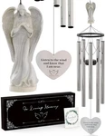 Angel Memorial Wind Chimes For Loss Of Loved One - 34" Large Sympathy Ch.... Fixed Price $38.45.