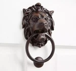 Signature Hardware Large Iron Lions Head Door Knocker Bronze Patina. Fixed Price $51.35.